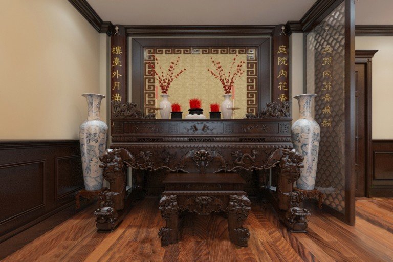 Trang trí phòng thờ bằng gỗ chuẩn đẹp cho mọi gia chủ
