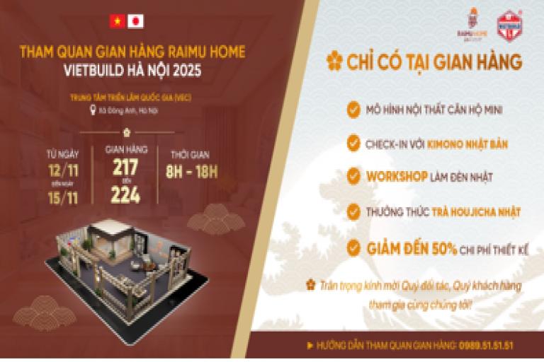 GIẢI PHÁP NỘI THẤT TOÀN DIỆN CỦA RAIMU HOME XUẤT HIỆN TẠI VIETBUILD